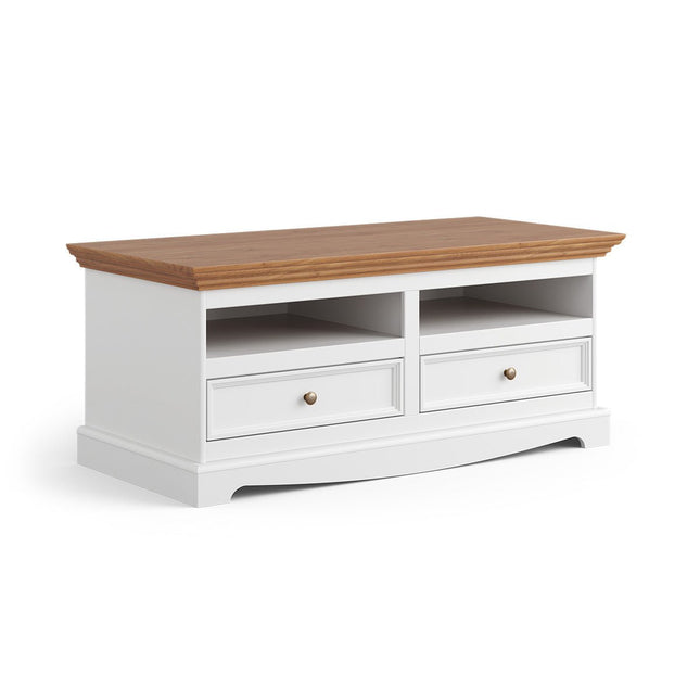 SEO. Bologna Elegante Massivholz Kiefer Kommode TV - Schrank | Farbe Weiß - Eiche - Linkreich