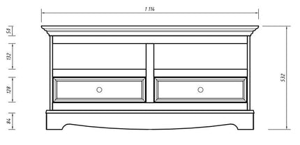 SEO. Bologna Elegante Massivholz Kiefer Kommode TV - Schrank | Farbe weiß - Linkreich