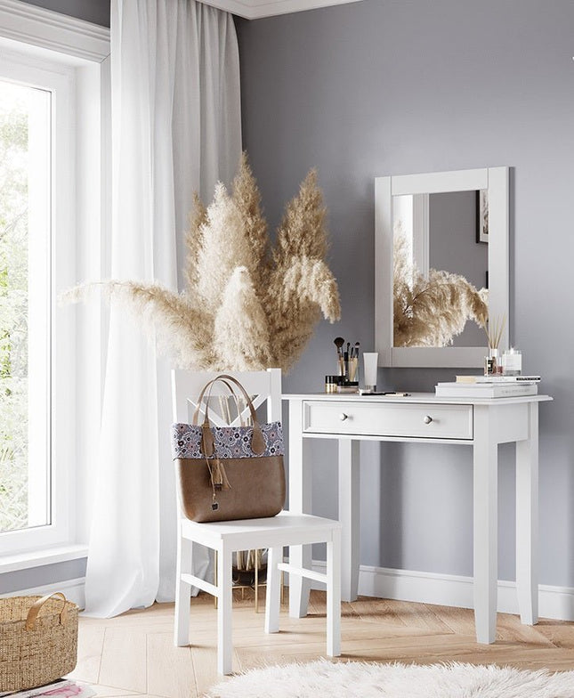 SEO. Bologna Elegante Massivholz Kiefer Schminktisch | Farbe weiß - Linkreich