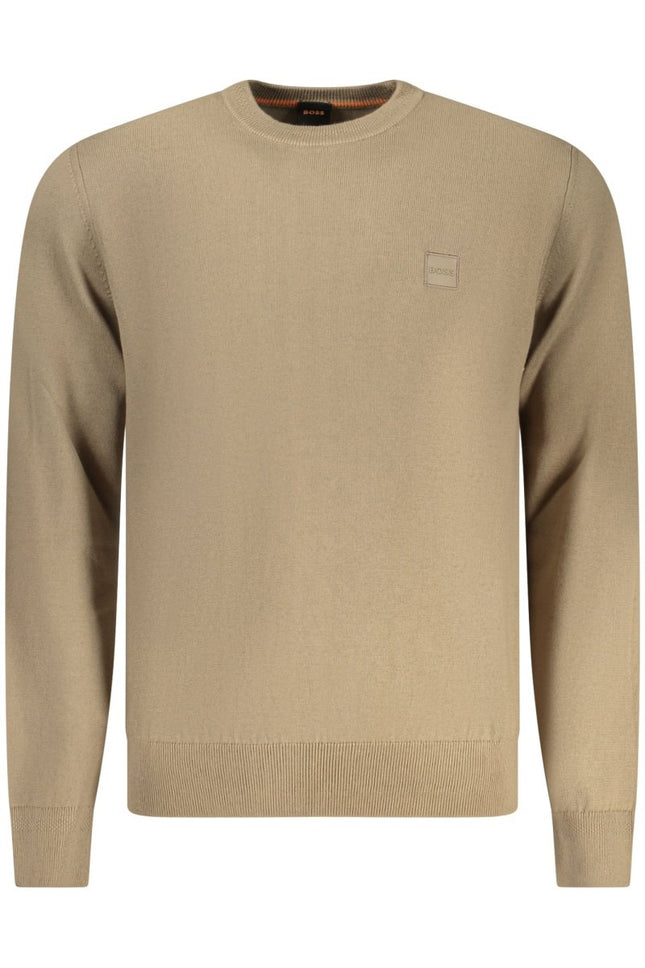 SEO. BOSS Herrenpullover Braun – Runde Halsausschnitt mit Logo-Applikation | soulluna.de - Braun Linkreich