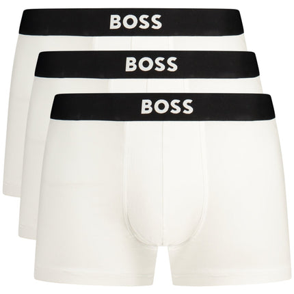 BOSS Boxershorts Herren – Dreierpack in Weiß mit Logo | Elastischer Bund