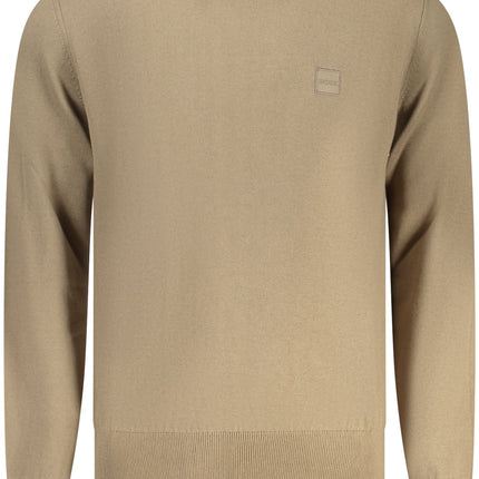 BOSS Herrenpullover Braun – Runde Halsausschnitt mit Logo-Applikation | soulluna.de
