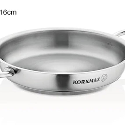 Bratpfanne Edelstahl Korkmaz Pro Line 16 Cm Induktion Matt Edelstahl