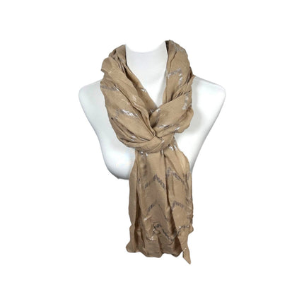 Sommer Damen Schal » Zick Zack Muster » leichter Sommerschal 180 x 70 cm » Halstuch mit glänzendem Zickzack Aufdruck » Damenschal weich & dünn