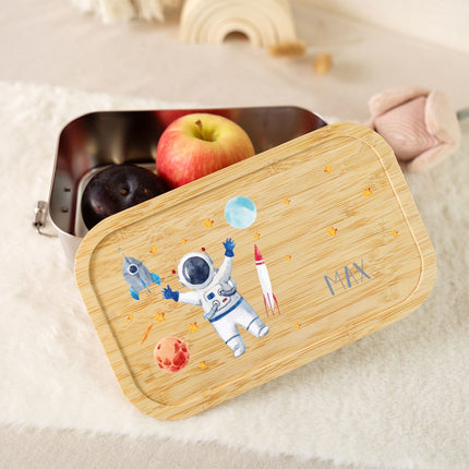 SEO. Brotdose mit Deckel für Kinder mit UV - Druck im "Astronaut" Design - Klein Linkreich