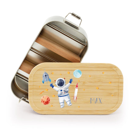 SEO. Brotdose mit Deckel für Kinder mit UV - Druck im "Astronaut" Design - Klein Linkreich