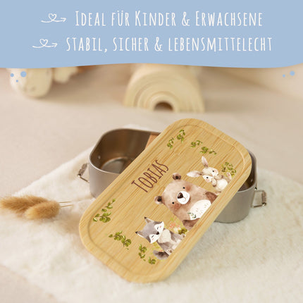 SEO. Brotdose mit Deckel für Kinder mit UV - Druck im "Bärenfreunde" Design - Klein Linkreich