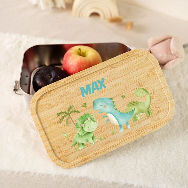 SEO. Brotdose mit Deckel für Kinder mit UV - Druck im "Dinos" Design - Klein Linkreich
