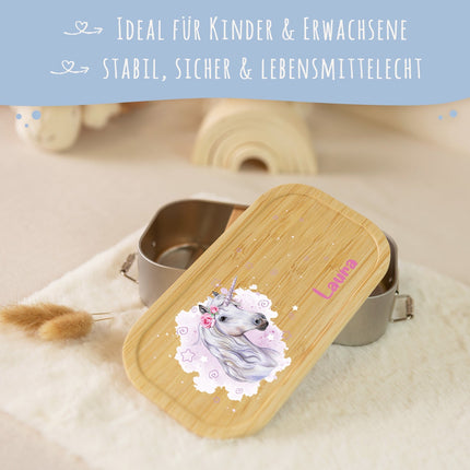 SEO. Brotdose mit Deckel für Kinder mit UV - Druck im "Einhorn" Design - Klein Linkreich