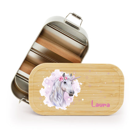 SEO. Brotdose mit Deckel für Kinder mit UV - Druck im "Einhorn" Design - Klein Linkreich