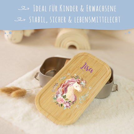 SEO. Brotdose mit Deckel für Kinder mit UV - Druck im "Einhorn V2" Design - Klein Linkreich