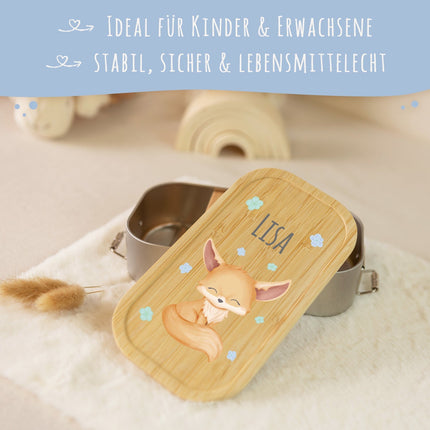 SEO. Brotdose mit Deckel für Kinder mit UV - Druck im "Fuchs" Design - Klein Linkreich