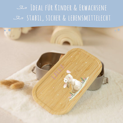 SEO. Brotdose mit Deckel für Kinder mit UV - Druck im "Hase" Design - Klein Linkreich
