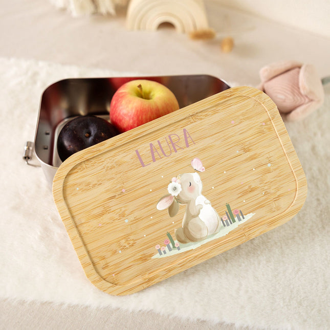 SEO. Brotdose mit Deckel für Kinder mit UV - Druck im "Hase" Design - Klein Linkreich