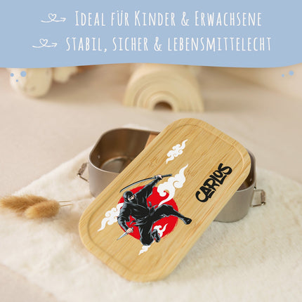 SEO. Brotdose mit Deckel für Kinder mit UV - Druck im "Ninja" Design - Klein Linkreich