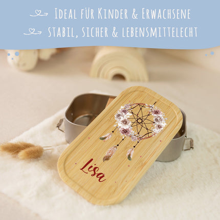 SEO. Brotdose mit Deckel für Kinder mit UV - Druck im "Traumfänger" Design - Klein Linkreich