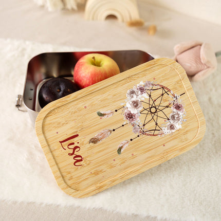 SEO. Brotdose mit Deckel für Kinder mit UV - Druck im "Traumfänger" Design - Klein Linkreich