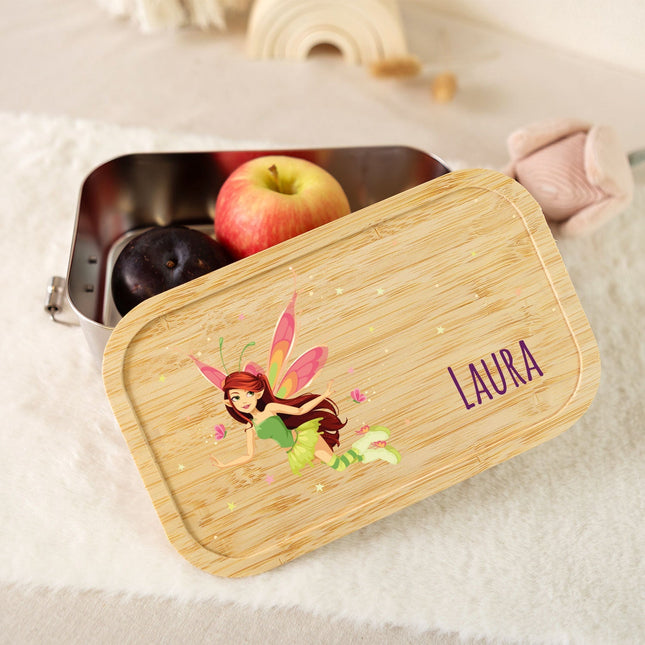 SEO. Brotdose mit Deckel für Kinder mit UV - Druck im "Zauberfee" Design - Klein Linkreich