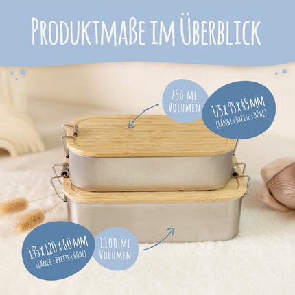 SEO. Brotdose mit graviertem Deckel für Kinder im "Löwe" Design - Klein Linkreich