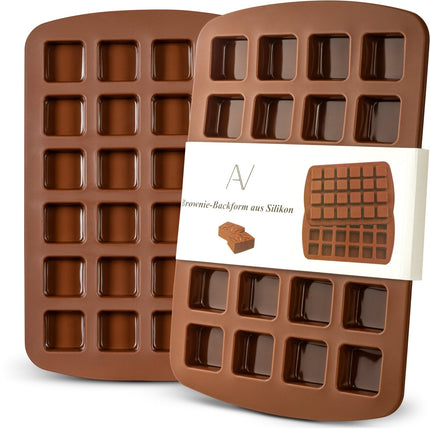 Brownieform aus Silikon für 24 Brownies - 2er Set (Brownieformen) kaufen bei Linkreich – Jetzt entdecken!