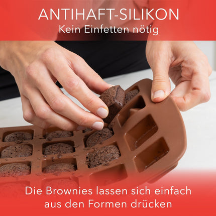 Brownieform aus Silikon für 24 Brownies - 2er Set (Brownieformen) kaufen bei Linkreich – Jetzt entdecken!