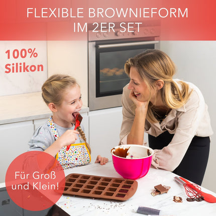 Brownieform aus Silikon für 24 Brownies - 2er Set (Brownieformen) kaufen bei Linkreich – Jetzt entdecken!