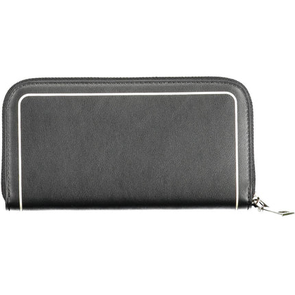 BYBLOS Geldbörse Damen – Elegante schwarze Brieftasche mit 5 Fächern & Reißverschluss