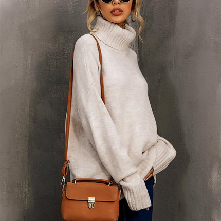 Jumper Top With High Neck In Cream