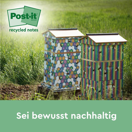 Post-it® Recycling Z-Notes, 76 mm x 76 mm, 100 Blatt/Block, 100% PEFC