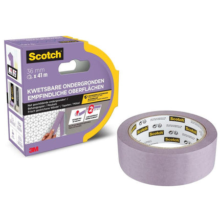 Scotch® Malerabdeckband für empfindliche Oberflächen, 36 mm x 41 m, 1 Rolle/Packung, 100% PEFC SGSCH-PEFC-COC-110078 | Packung (1 Rolle)