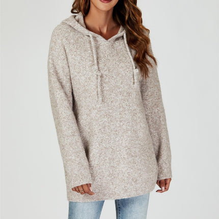 Knit Hoodie In Beige