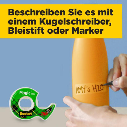 Scotch® Magic™ Unsichtbares Klebeband, 19 mm x 25 mm, 1 Rolle auf Handabroller/Packung + 5 m GRATIS