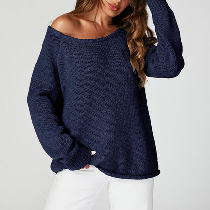 Comfy Jumper Top In Navy