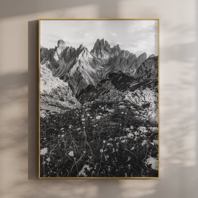 Cadini di Misurina – Black and White Dolomites Print