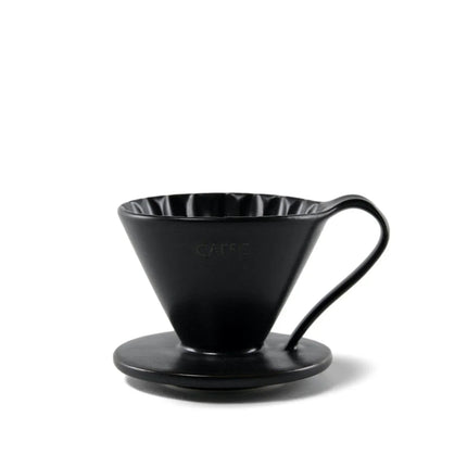 Cafec Arita Ware Flower Dripper Matte Black