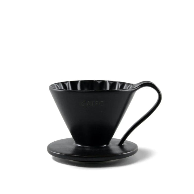 Cafec Arita Ware Flower Dripper Matte Black
