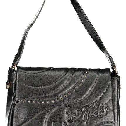 CAFENOIR Damen-Schultertasche schwarz – Elegante Alltagstasche mit verstellbarem Gurt