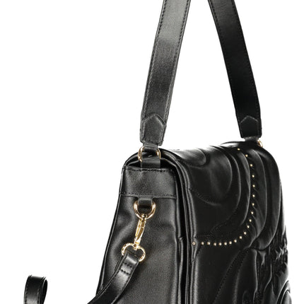 CAFENOIR Damen-Schultertasche schwarz – Elegante Alltagstasche mit verstellbarem Gurt