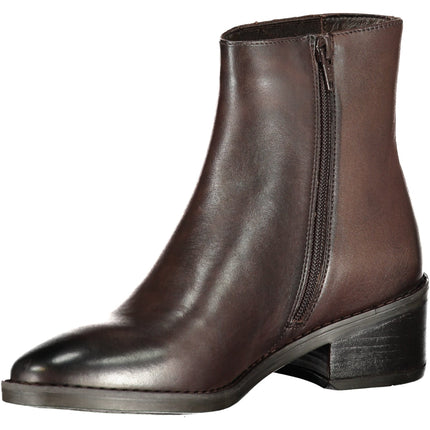 CAFENOIR Damenstiefel Braune Stiefeletten mit Nieten – Seitlicher Reißverschluss