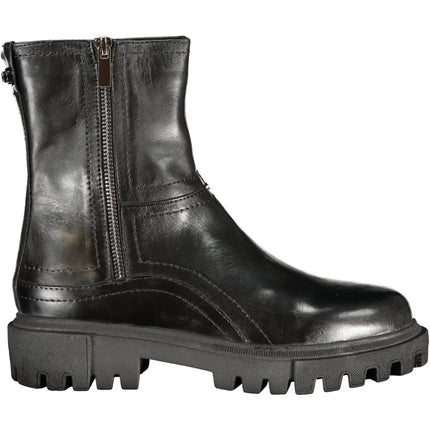 CAFENOIR Schwarze Damen-Stiefeletten – Knöchelstiefel mit seitlichem Reißverschluss