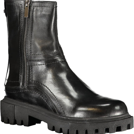 CAFENOIR Schwarze Damen-Stiefeletten – Knöchelstiefel mit seitlichem Reißverschluss