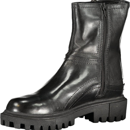 CAFENOIR Schwarze Damen-Stiefeletten – Knöchelstiefel mit seitlichem Reißverschluss