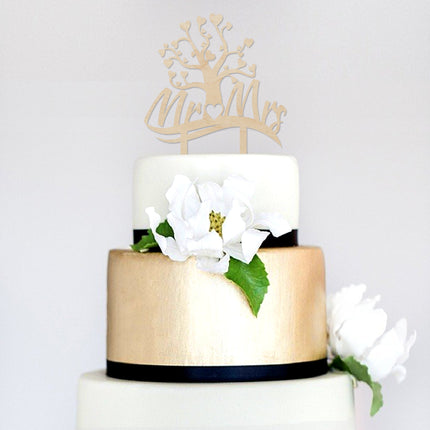 SEO. Cake Topper Mr & Mrs mit Lebensbaum - Linkreich