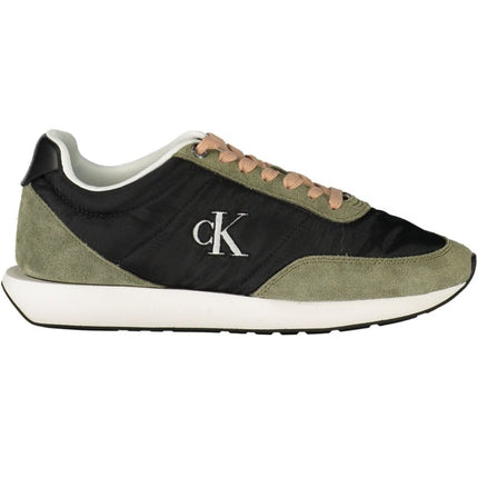 SEO. CALVIN KLEIN Damen Sneaker Schwarz – Sportschuhe mit grünen Details für Herbst/Winter - Schwarz Linkreich