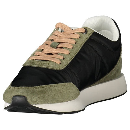 SEO. CALVIN KLEIN Damen Sneaker Schwarz – Sportschuhe mit grünen Details für Herbst/Winter - Schwarz Linkreich