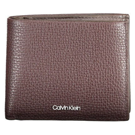 SEO. Calvin Klein Geldbörse Herren aus 100% Leder – Elegante Portemonnaie für den Alltag - Braun Linkreich