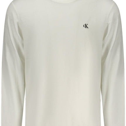 SEO. CALVIN KLEIN Herren Langarm - T-Shirt Weiss – Klassisches Basic aus Baumwolle - Weiß Linkreich