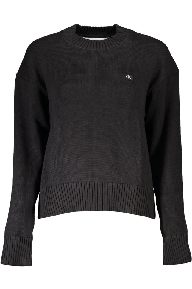 SEO. CALVIN KLEIN Pullover Damen – Schwarzer Rundhals-Pullover aus Bio-Baumwolle - Schwarz Linkreich