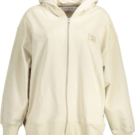 SEO. CALVIN KLEIN Sweatshirt Damen mit Reißverschluss – Kapuze & Taschen in Beige - Beige Linkreich