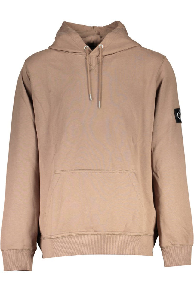 SEO. CALVIN KLEIN Sweatshirt Herren Braun – Kapuzenpullover aus Baumwolle für Herbst/Winter - Braun Linkreich